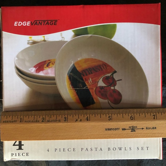 4 Piece Ceramic Pasta Bowl Set - Picture 5 of 8